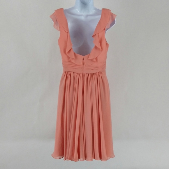 Wtoo melon colored special occasion midi length dress - Picture 4 of 7